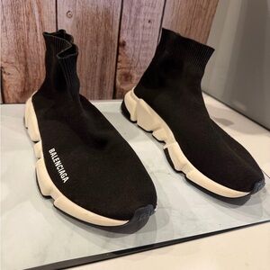 Balenciaga Black and White Sock Sneakers
